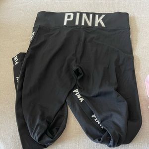 Pink black leggings
